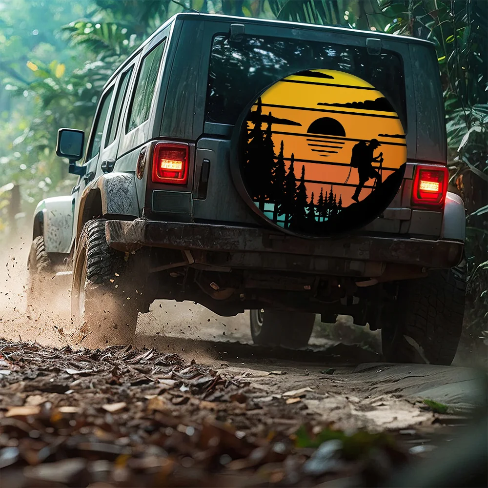 

Универсальный чехол для запасного колеса с дизайном альпинизма — прочный полиэстер, защита от пыли и солнца для автофургонов, кемперов и путешествий T