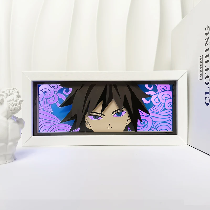 Anime Paper Cut Shadow Box Light Remote control model multiple colors Gamer Bedroom Decoration Party Light Decoration