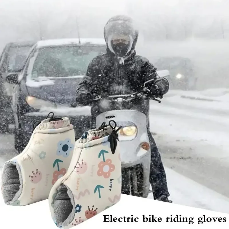 

JUNHAN Motorcycle Handlebar Muffs Winter Cycling Gloves Winter Waterproof Gloves Snowmobile Handlebar Windproof Gloves