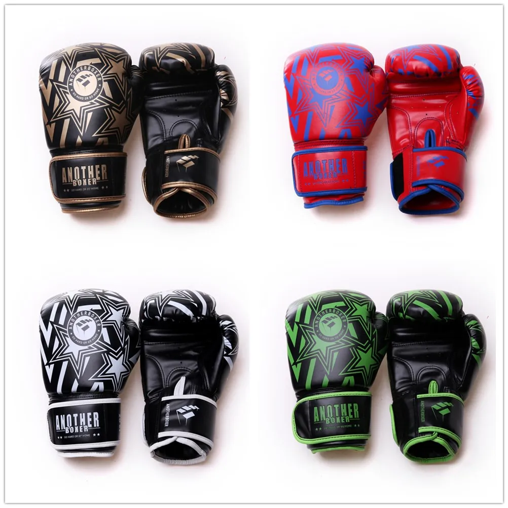 Adults Kids 4-14oz PU Leather Muay Thai Boxing Gloves Polyurethane Foam Gloves Men Women MMA Fighting Sanda Pugilism Gloves