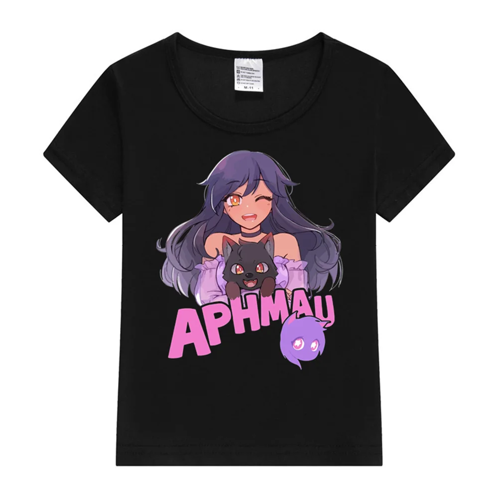 Aphmau purple wolf Kids T-Shirt Princess Print Children's Clothing Cartoon Anime Boys Girls Shirt Cat Print Summer Tops Tee