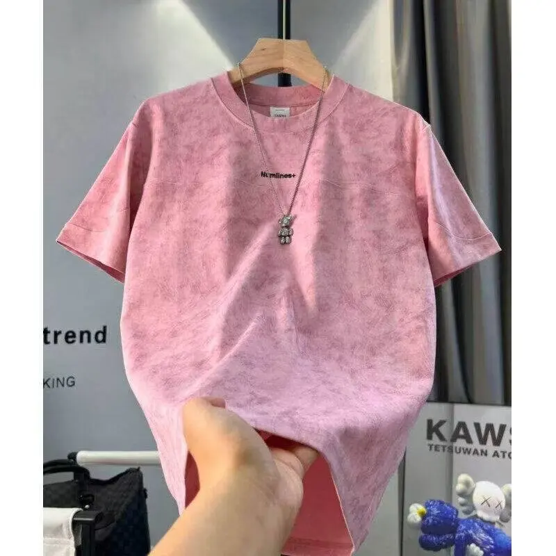 

Мужская футболка свободного кроя, летняя повседневная футболка с крашением и вышивкой ort Sve round Ne f Sve Body irt Urban Sle Faion Brand