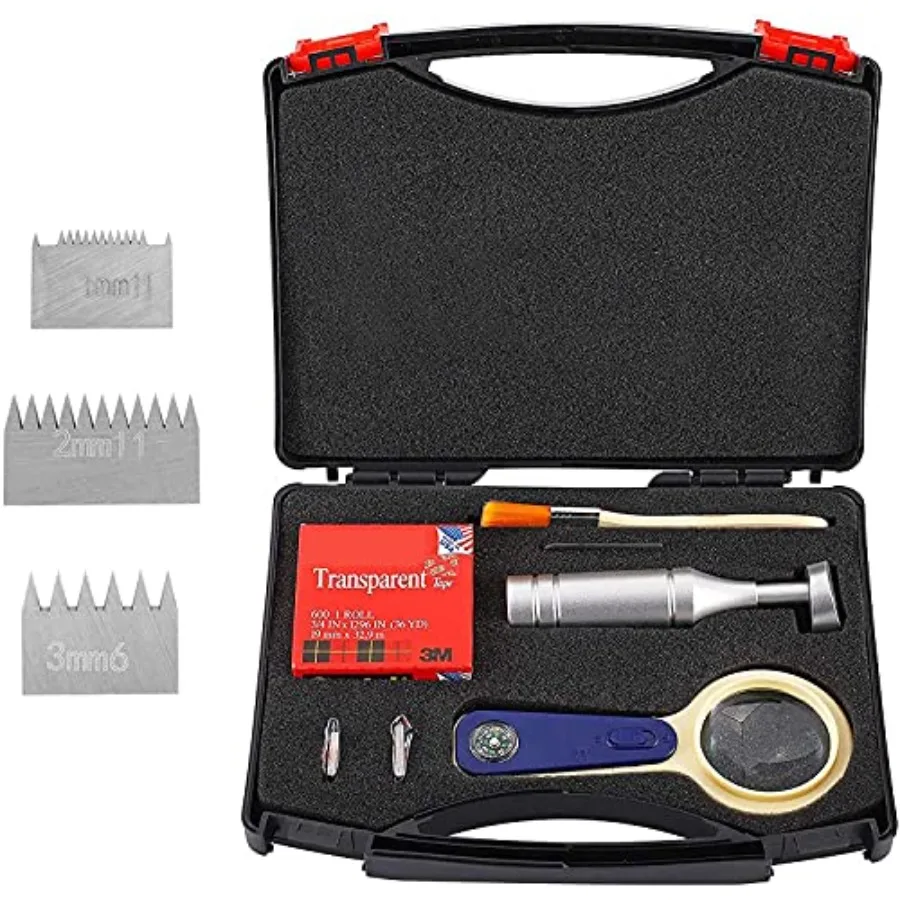 

Cross Hatch Adhesion Tester Cross-Cut Tester Kit Multi-blades with 1mm/2mm/3mm Blades Cutter Spacing: 1 +0.01mm 2+0.01mm 3+0.01