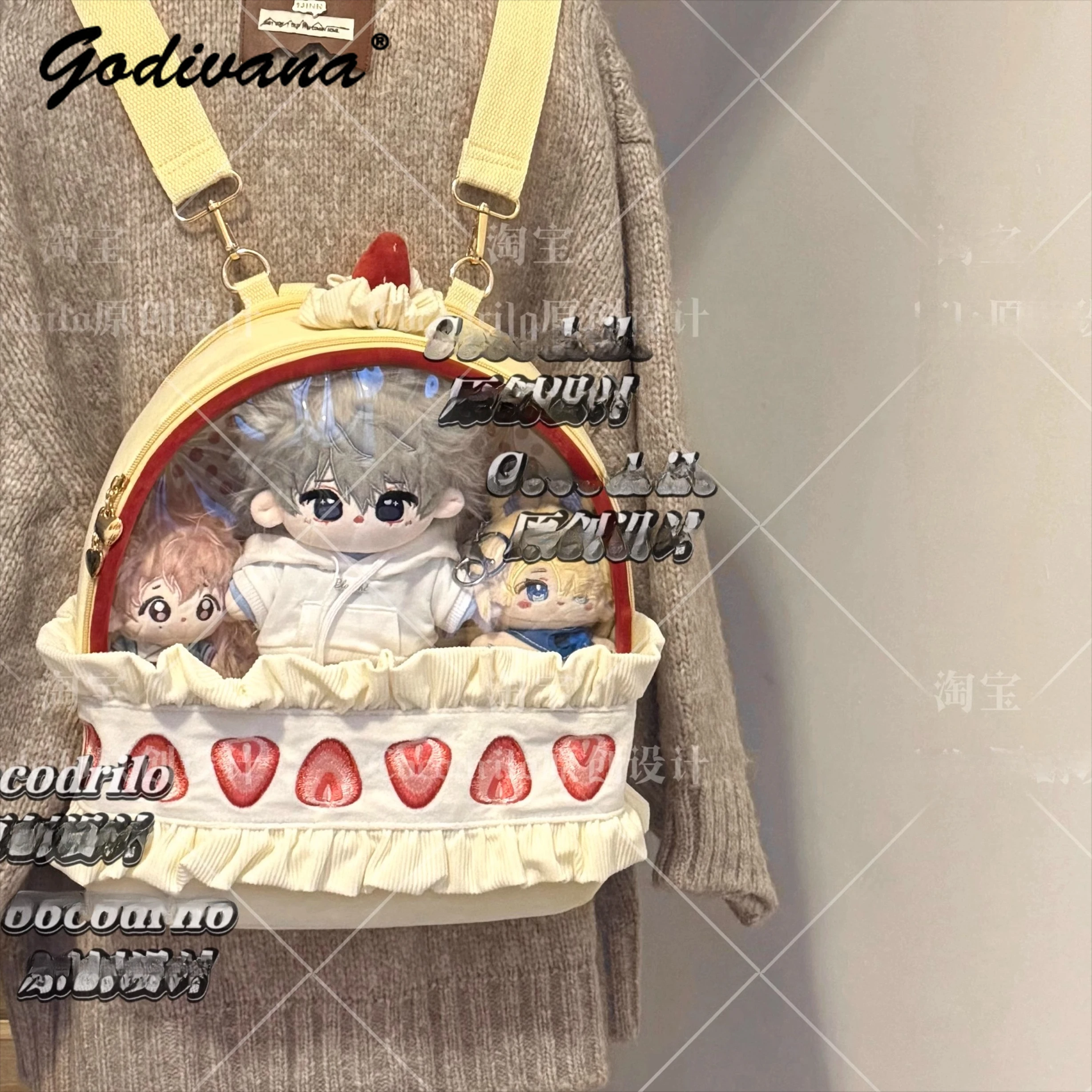 Original Strawberry Cream Cake Itabag Student Girls Cute Backpack 10cm 20cm Baby Doll Shoulder Bags for Women