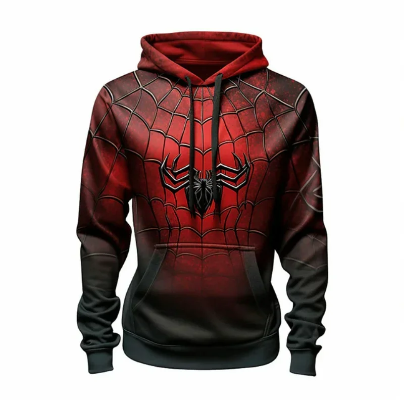 

2024 Retro men's sweatshirt 3D spider print casual hoodie spring oversized clothing Harajuku super Dalian hoodie jumper