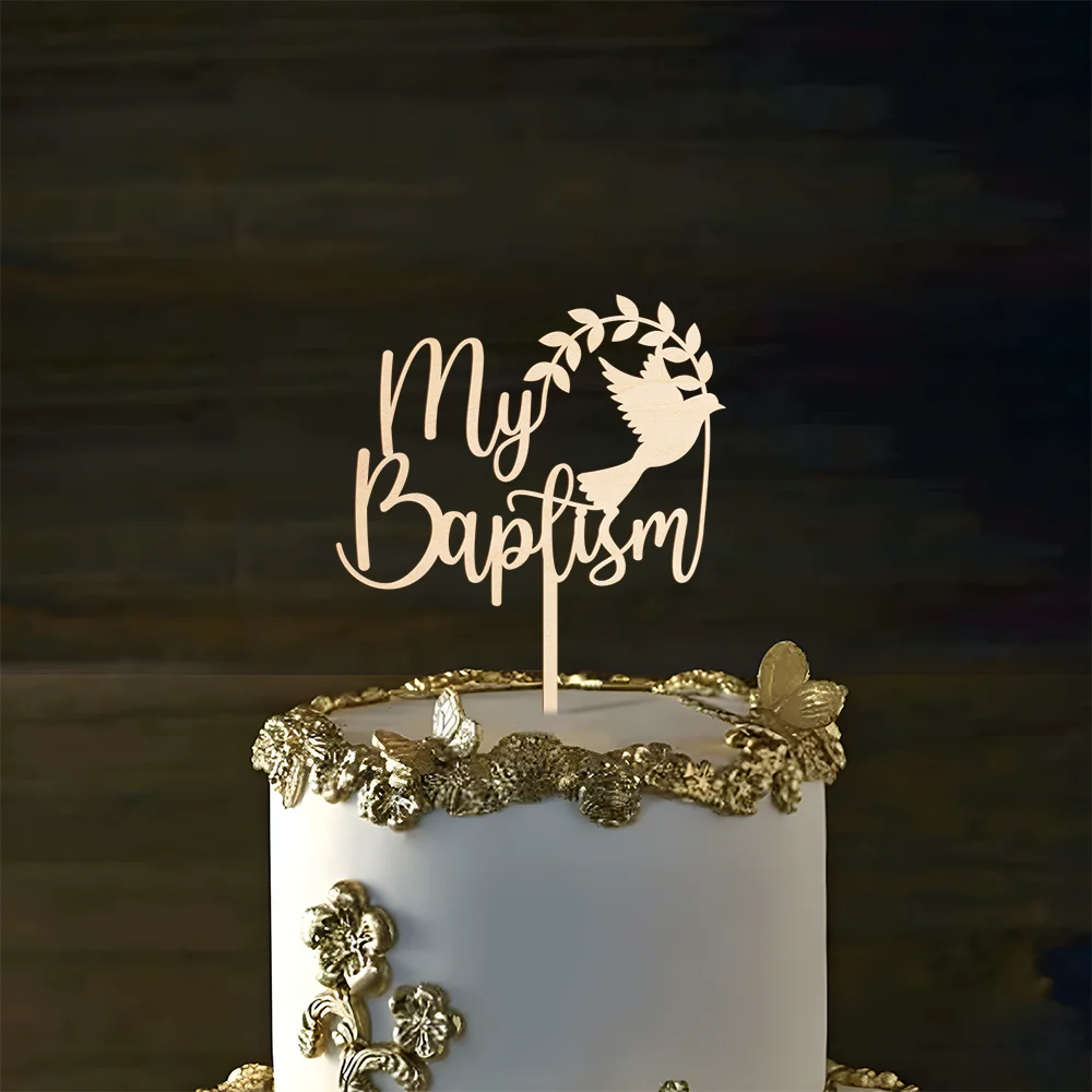 My Baptism Cake Topper in Wood Baptism Cake Decoration