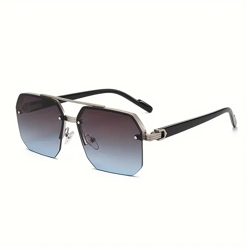 Classic Half-Frame Fashion Glasses for Men & Women - Vintage Style, Slimming Effect for Driving & Outdoor Adventures Gradient image 3