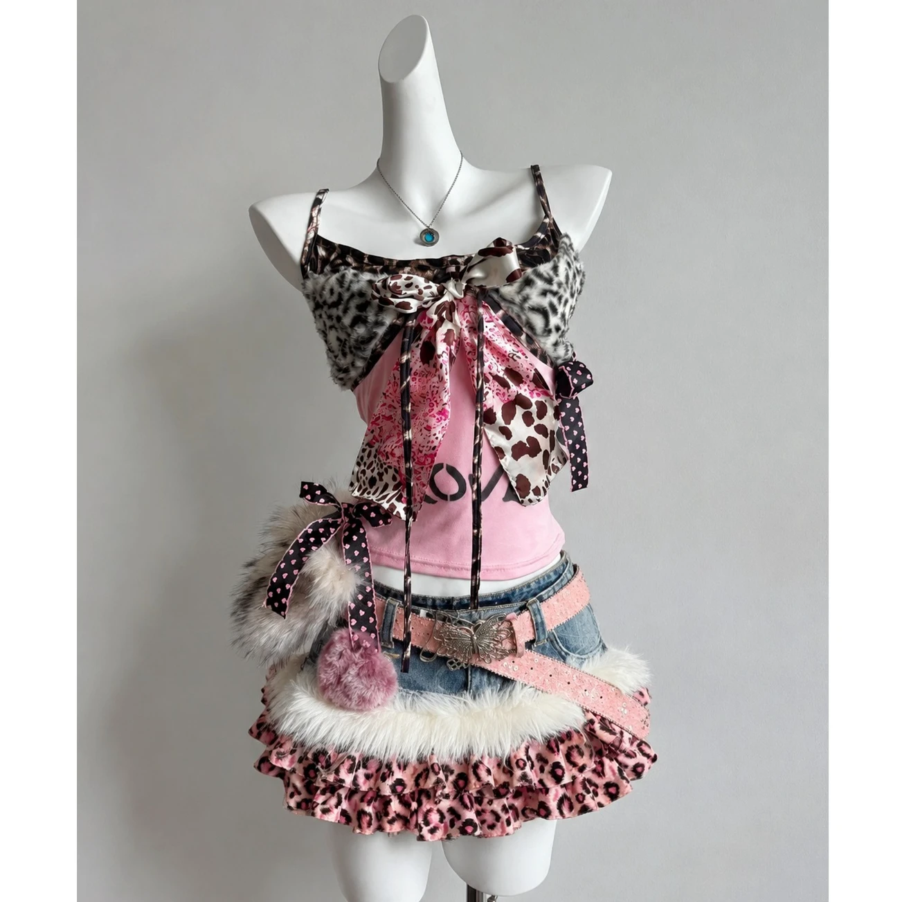 Summer Japanese Clothing - Y2k Retro Street Subculture Leopard Pattern
