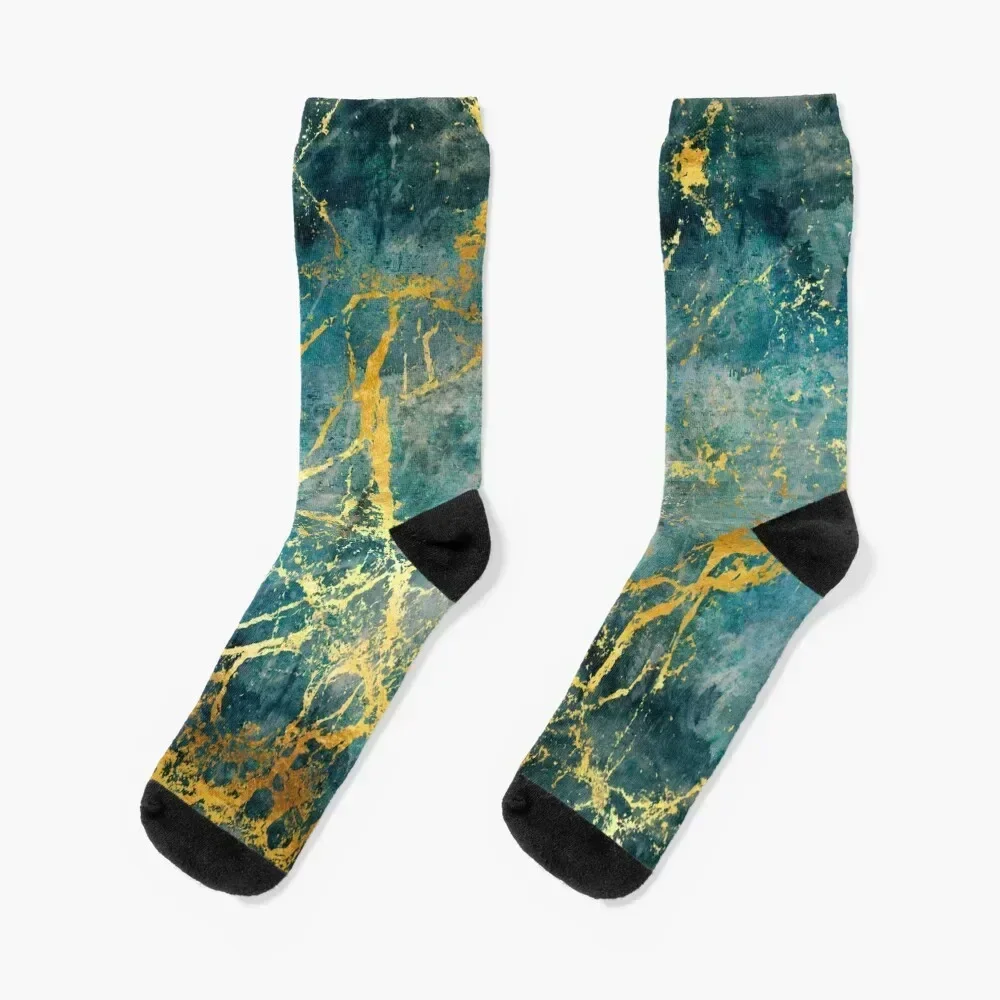 Electric Gold Socks with print hockey snow golf Socks Man Women's