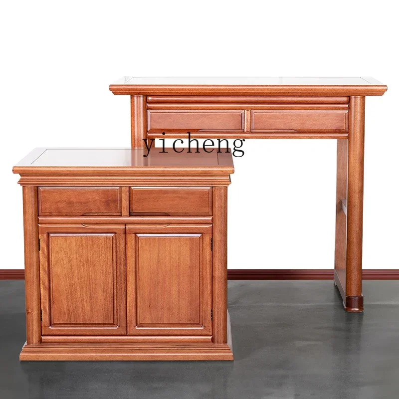 ZZ Household Solid Wood Altar Guan Gong Buddha Shrine Worship Guanyin God Table God of Wealth Small Buddha Niche