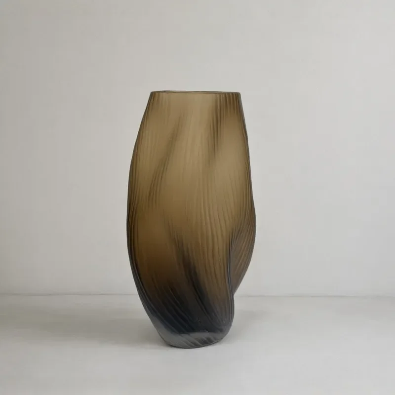 Modern Minimalist Glass Vase For Home Decor Living Room Entrance Table Flower Arrangement Ornament Clear Transparent Design