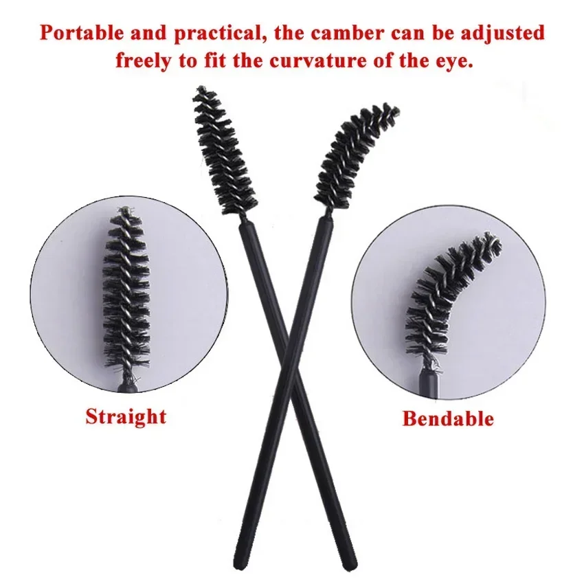 100Pcs Kit lash Verlängerung Pinsel Mascara Applikator Zauberstab Lash Augenbraue Pinsel Einweg Micro Wimpern Kamm Pinsel Spooler Make-Up