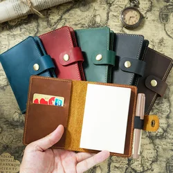 Genuine Leather Notebook Planner Book Cover Pocket Size Diary Retro Cowhide Journal Drawing Sketchbook Portable Mini Daily