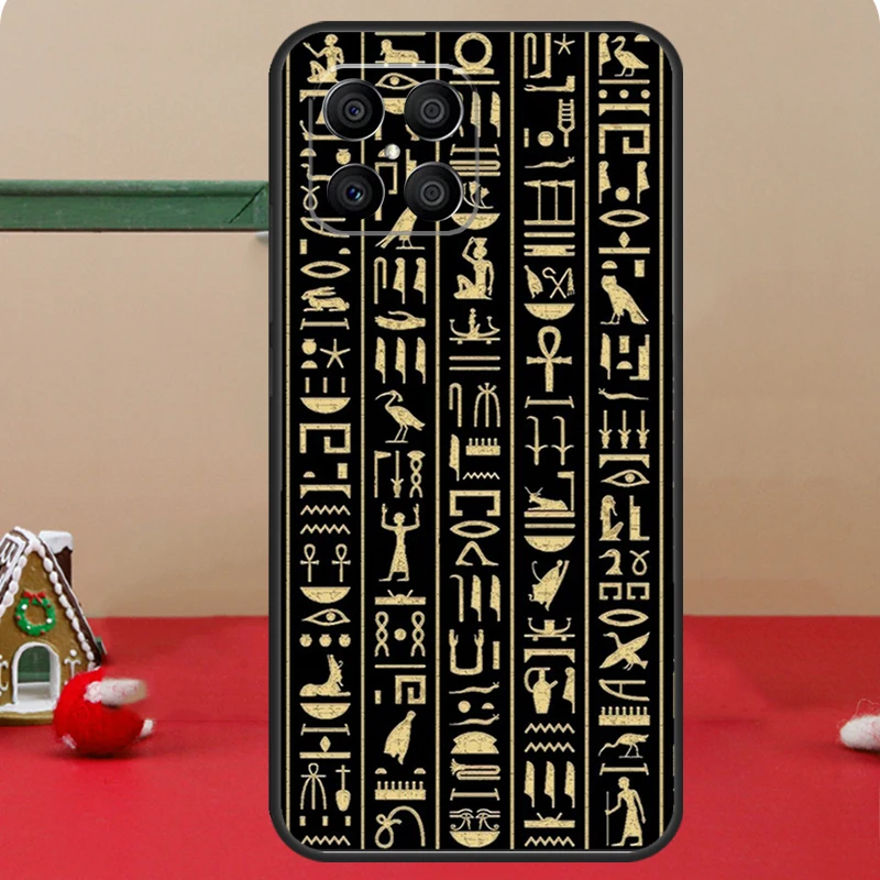 Ancient Egyptian Hieroglyphic For Huawei P30 P60 Pro P20 P40 P50 P Smart Z Nova 5T Honor 70 50 X8 X9a Magic 5 Lite Case