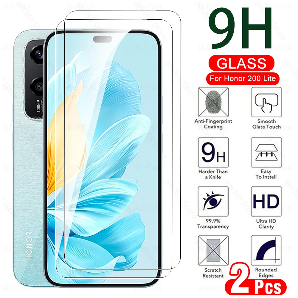 

2 шт. 9H стекло для Honor 200 Lite закаленное стекло Защита для экрана Honer Honar 200 Lite Honor200 светильник Honor200Lite 5G 2024 6,7 дюймов