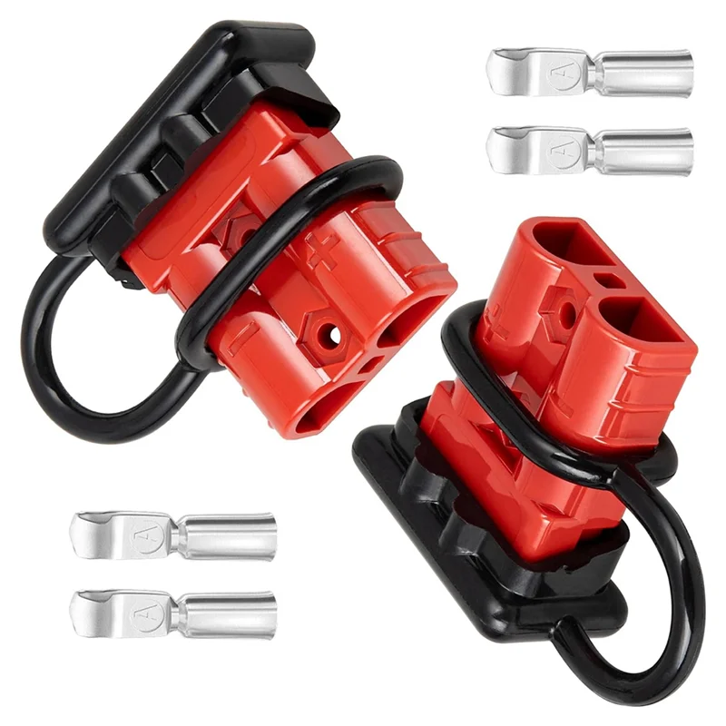

A74E-2PCS Battery Quick Connector 2-4 AWG Jumper Cable Plug Flame-Retardant Anderson Type Plug Power Quickly Connect