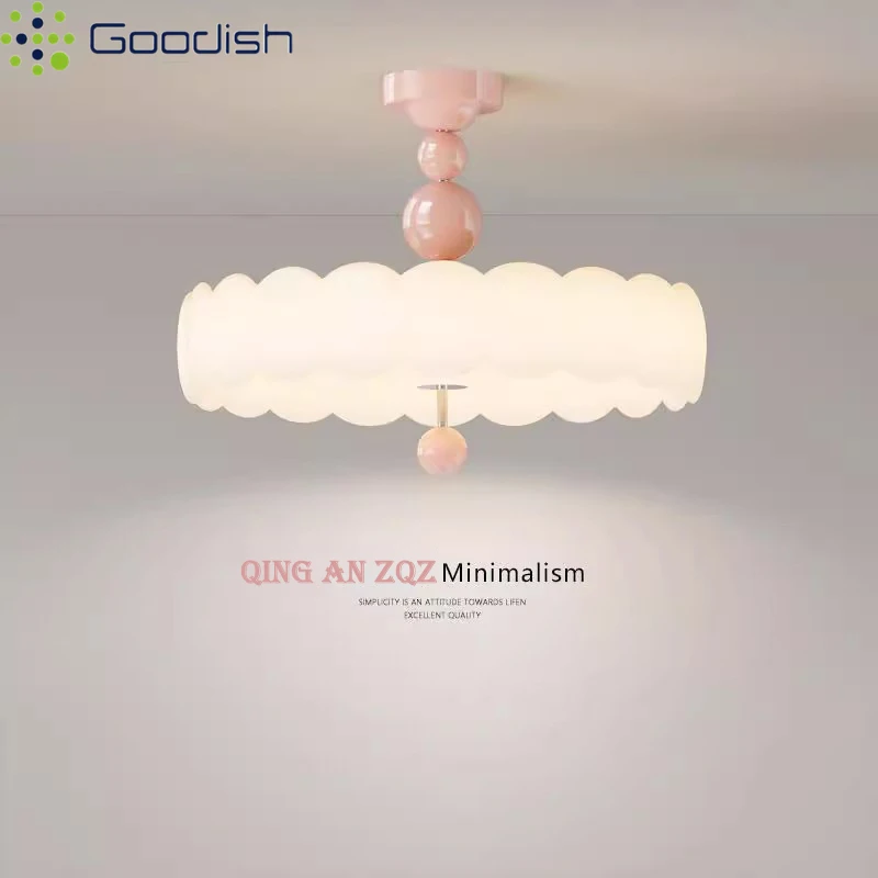 Moderne Minimalistische Französische Creme-Wolken-Metall-LED-Deckenleuchten, Kreative Kunstlampen zur Schlafzimmerdekoration, Kronleuchter