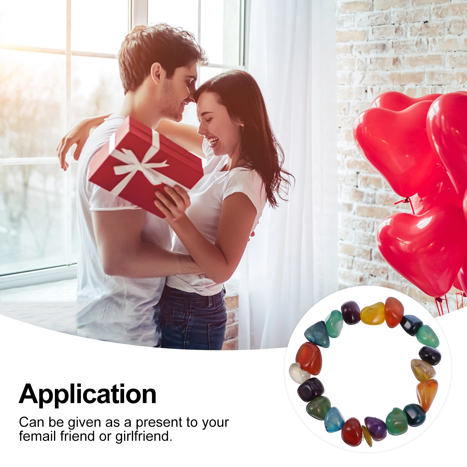 

Agate Jewelry Seven Color Bracelet Stylish Natural Stone Wristband Eye Catching Daily Gift Agate Bracelet