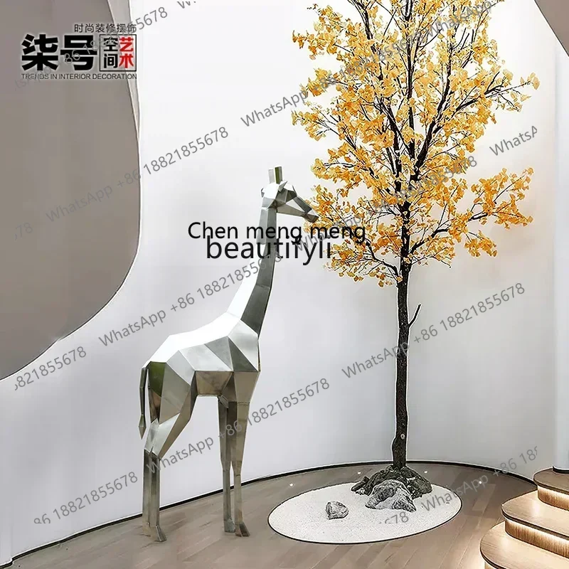 ss cn8350 ss 8350 Stainless Steel Outdoor Sculpture Artwork Large Floor Ornaments Abstract Animal Art Device