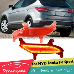 2Pcs LED Reflector Rear Bumper Tail Light for Hyundai Santa Fe Sport 2013 2014 2015 2016 Driving Fog Lamp Taillight Left + Right