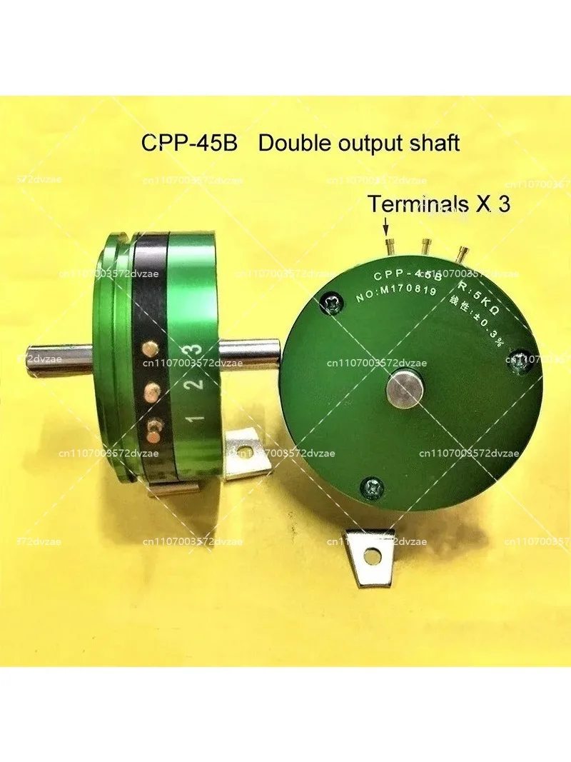 1Pcs CPP-45 CPP45B Green Double/Single Output Shaft Center Axis Precision Conductive Plastic Potentiometer Angle Sensor