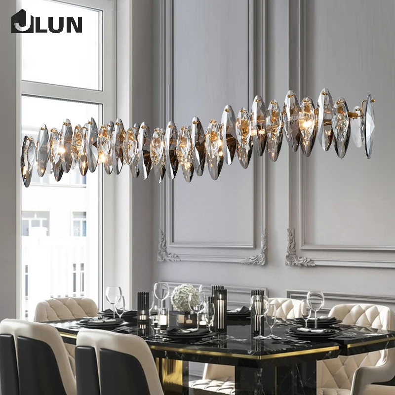 crystal chandelier for dining room long dining table lamp modern light luxo preto 01