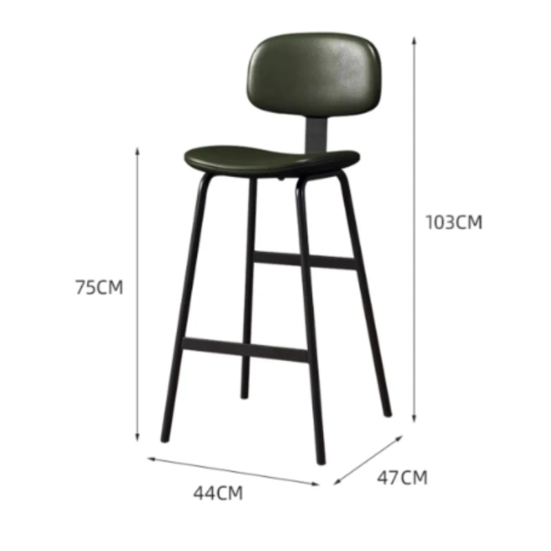 Silla de Bar nórdica de lujo, taburete alto Simple para dormitorio, cocina, exterior, escritorio delantero, respaldo alto para el hogar