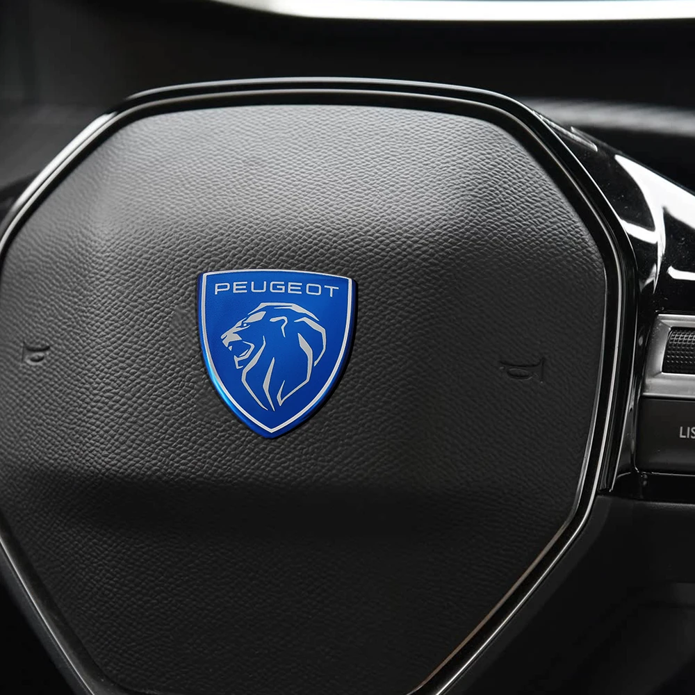 Car Steering Wheel Center Badge Cover Emblem Decorative Stickers For Peugeot 206 3008 308 307 106 407 208 207 107 2008 508 408 view 4