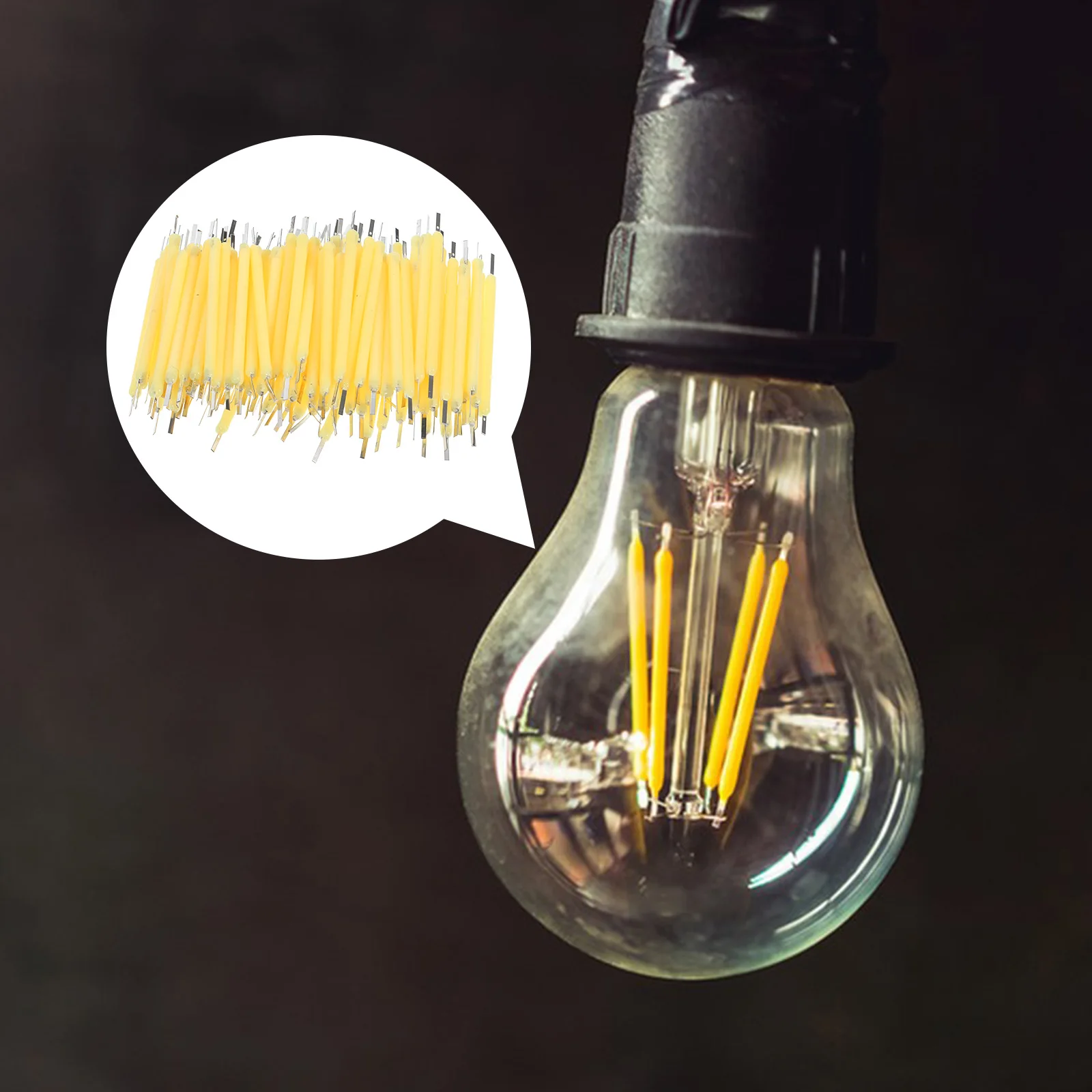 

100pcs Led Filament Parts Hard 38Mm Light Bulb Filament Lamp Repair Replacement For Wall Sconce Retro Fixtures Lighting Mini