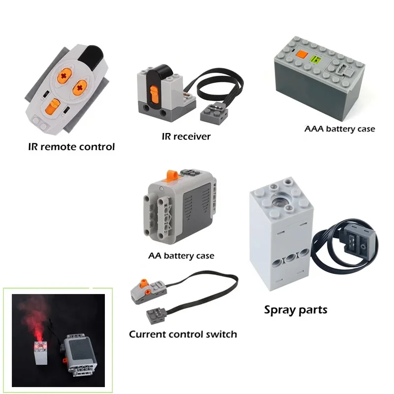 Symulowany opryskiwacz wydechowy Zaawansowane technologicznie klocki konstrukcyjne Zmodyfikowany silnik Zdalnie sterowane zmontowane klocki DIY do części modeli samochodów i pociągów