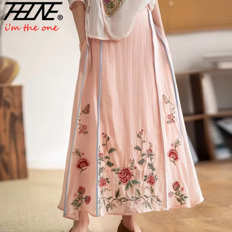 

Модные летние юбки THHONE для женщин: с вышивкой, в богемном стиле, на эластичной талии, повседневные, в китайском стиле, с принтом, для отпуска, в индийском стиле