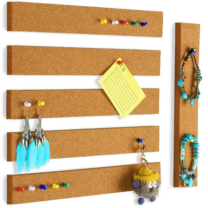 3pcs Cork Board Strips Self Adhesive Small Cork Board for Wall Desk Home Classroom Office for Paste Notes Photos Schedules