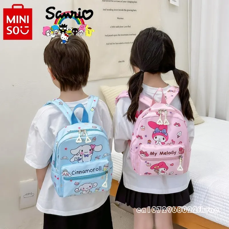 حقيبة مدرسية للطلاب MINISO-Sanrio ، حقيبة ظهر للأطفال ، كرتون ، متعددة الوظائف ، فتاة خارجة ، عالية الجودة ، عصرية