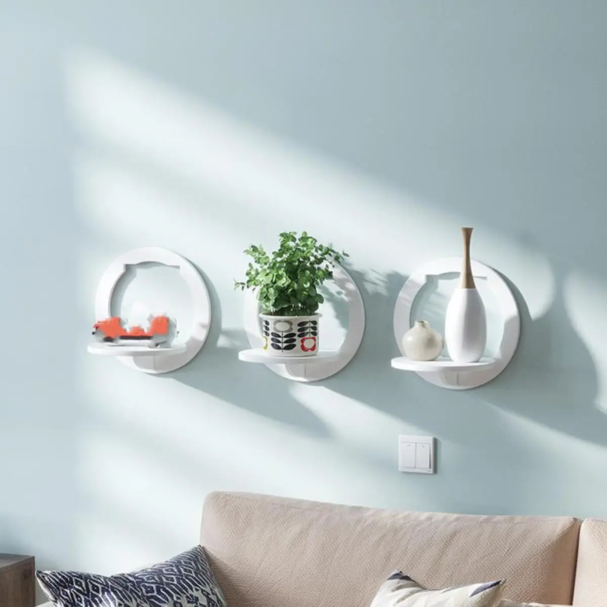 1Pcs Modern Wall-Mounted Storage Shelf Sturdy Decorative Rack for Bathroom Bedroom Kitchen Small Item Organizer Wall Decoration