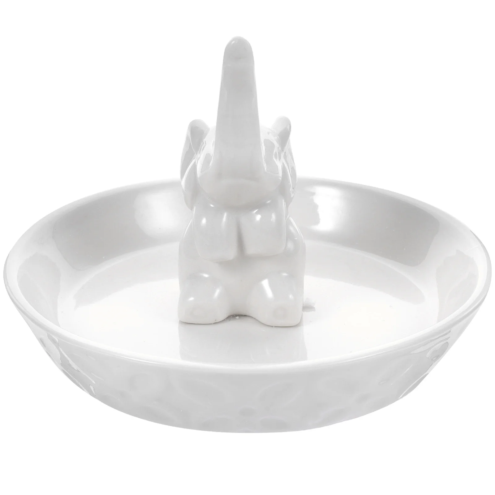 

Premium Ceramic Jewelry Tray Elegant Elephant Decor Ring Holder for Nightstand Sink Entryway Small Decorative Storage Dish