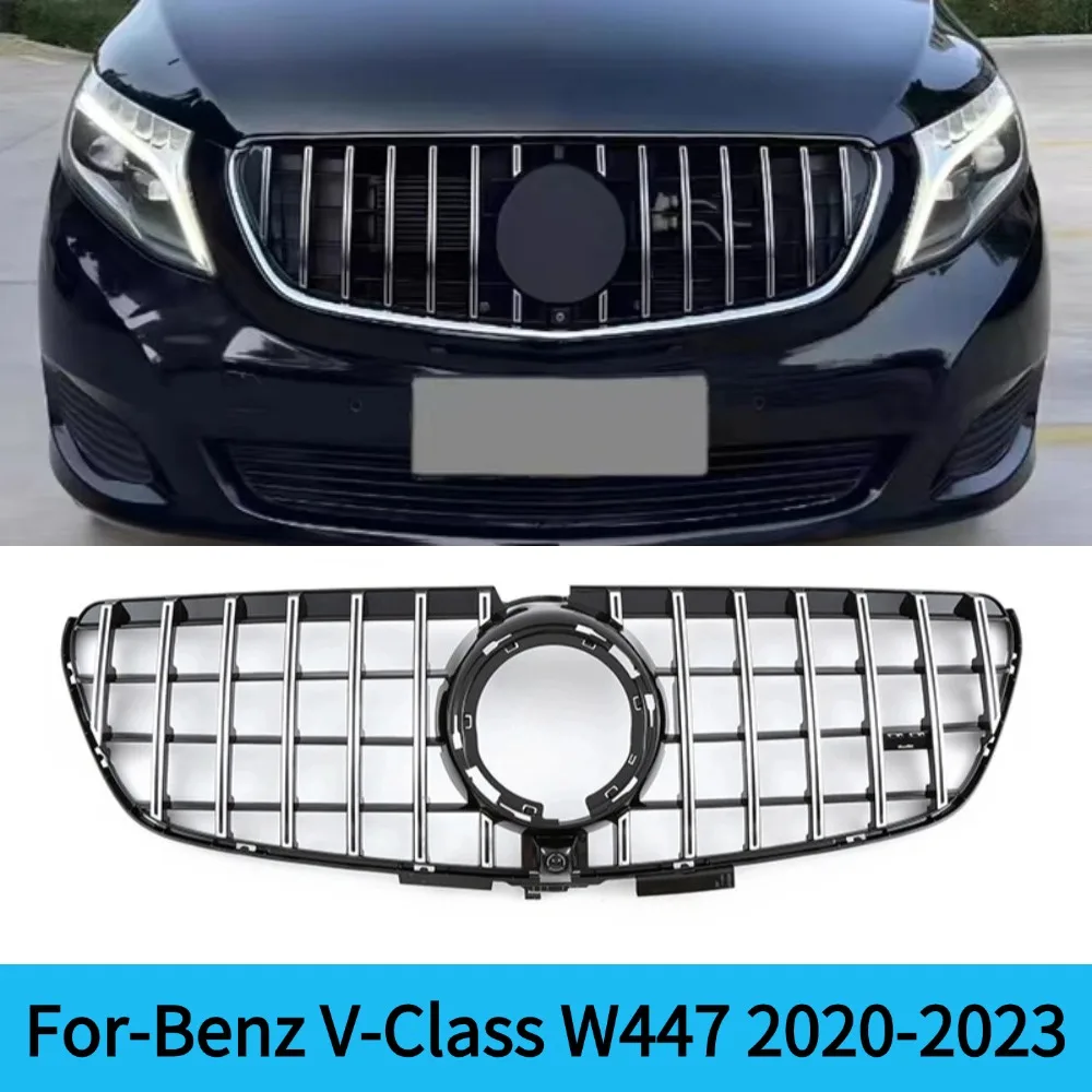 For 2020-2023  Mercedes-Benz V-Class W447 V260 V250 Center Mesh Front Radiator Grille Inlet Grill Auto Tuning Accessory