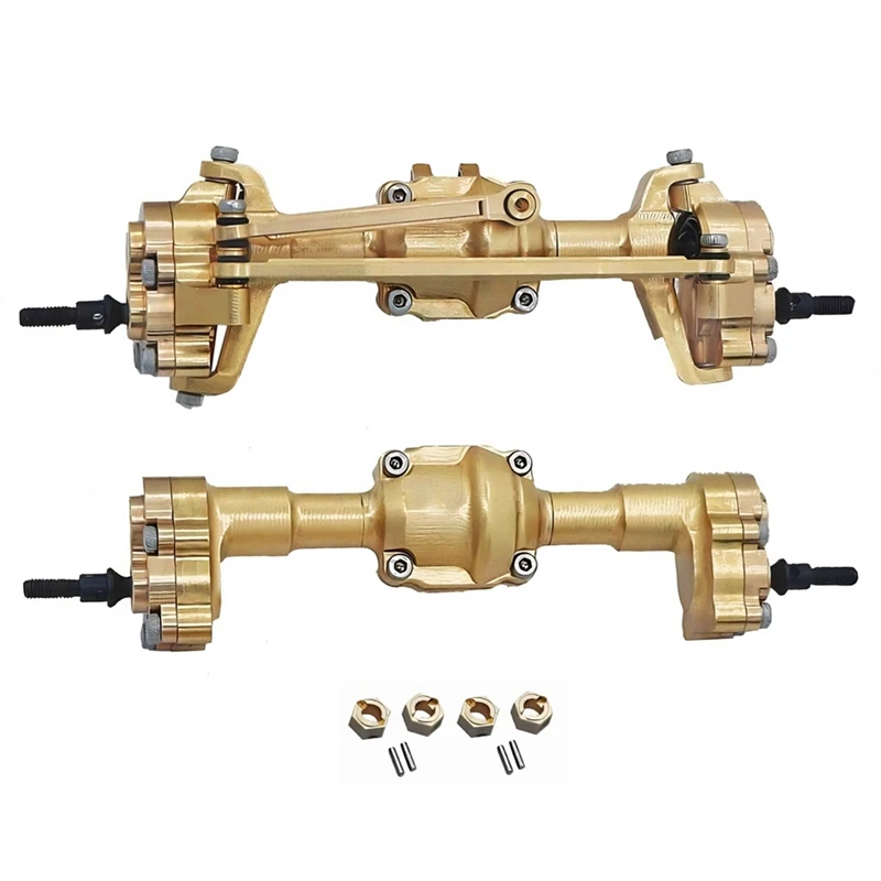 

For FMS FCX24 Brass Front And Rear Portal Axle With Gear Drive Shaft Wheel Hex 1/24 RC Crawler Car Upgrade Parts