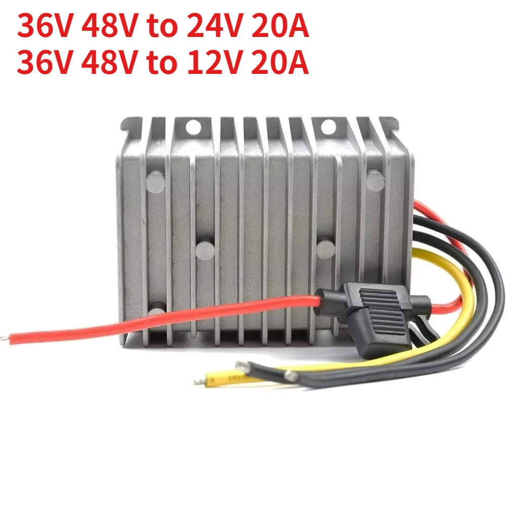 DC/DC Converter 36V 48V Step Down to 12V 20A 240W Power Supply Module 36V 48V to 24V 20A 480W Waterproof Reducer for Golf Cart