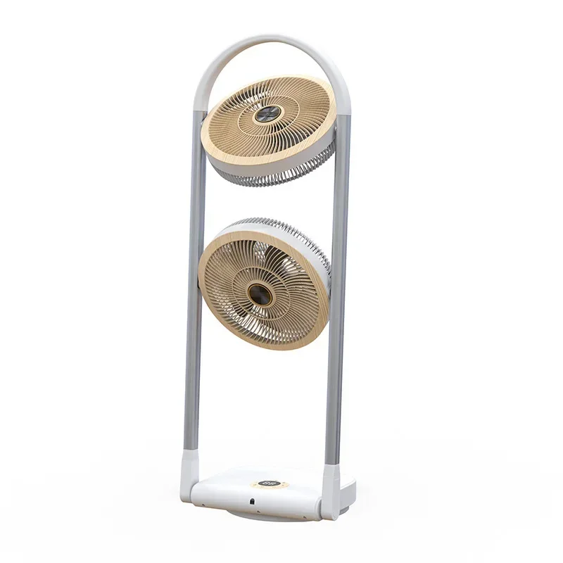 NF Dual-Head Home Air Circulation Fan Upright Quiet Cooling Fan Foldable 180° Up/Down Adjustment Automatic Oscillation