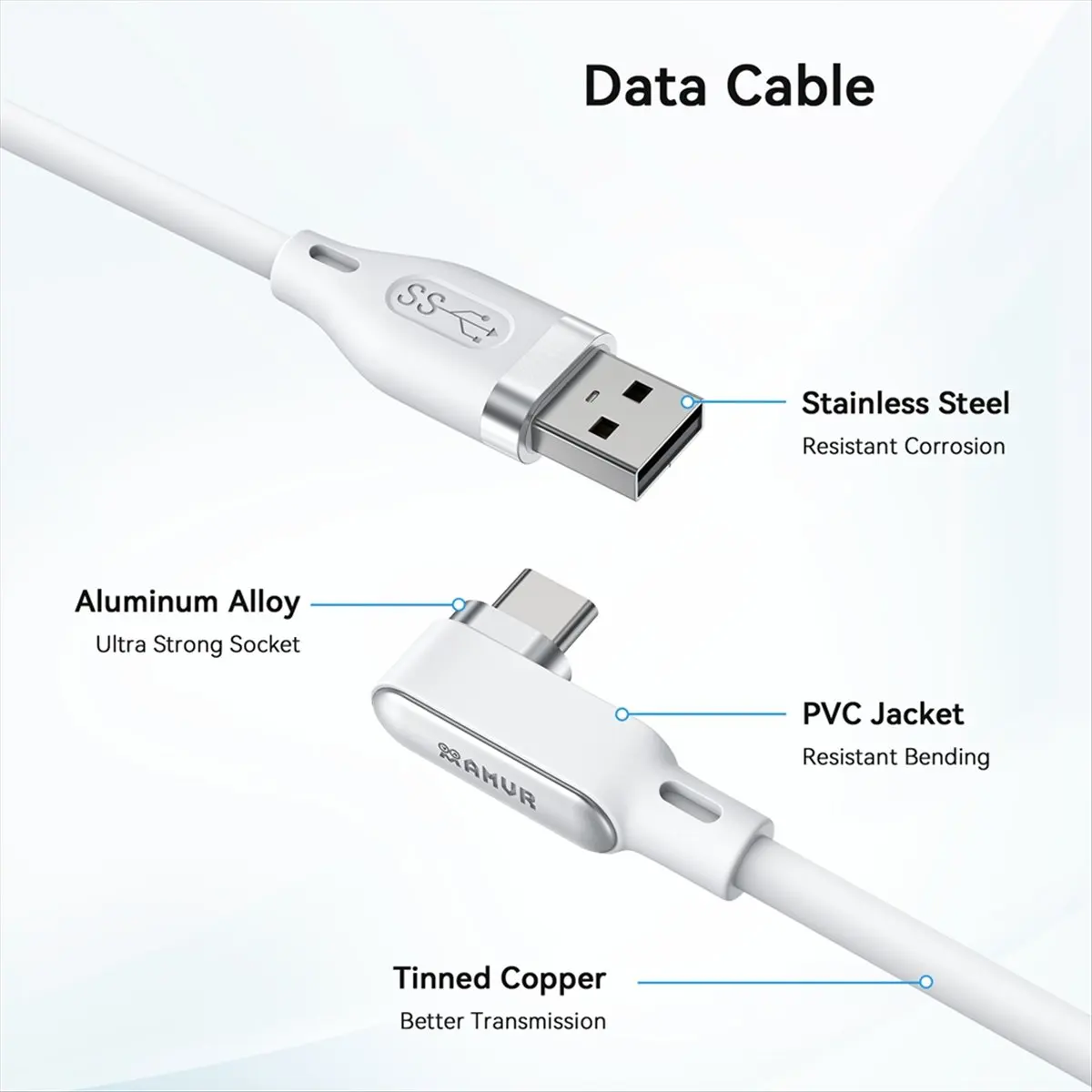 SWXF  VR Link Cable Type-C USB 18W Rechargeable Fast Charging Cable for 3/3S/2/Pro/PICO4/Pro/Ultra