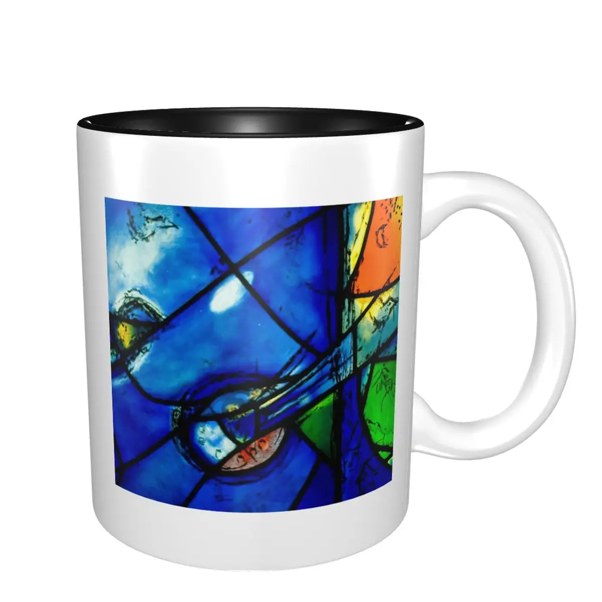 Chagall Windows Detail Mug Funny Ceramic Coffee Cups Tea Mugs Milk Cup Drinkware Gifts for Woman Man