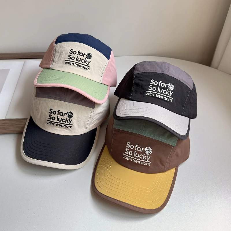 

Korean-style Breathable Color-blocked Lettered Baseball Cap for Both Men and Women, Casual and Versatile Sports Sun Hat