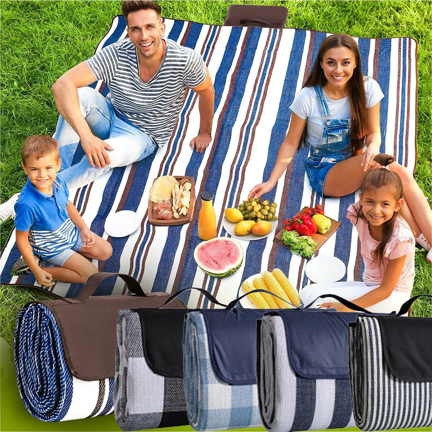 1Pc Extra Large Waterproof Sandproof Foldable Outdoor Beach Picnic Blanket for Spring Summer Camping, Beach, Park