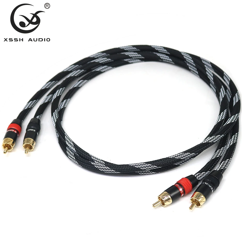 YIVO XSSH 4N OFC Hi-End HiFi 2RCA Male to Male Extension Cable, High Quality HiFi Audio Video Signal Cord, DIY OEM ODM Available