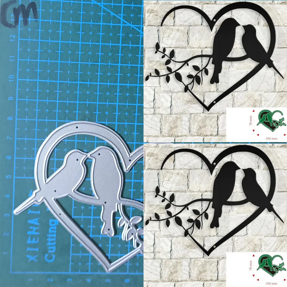 Vogel Herz Zweig Metall Stanzformen gestanzt Scrapbooking Handwerk DIY Album Papier Karten Präge Schablone
