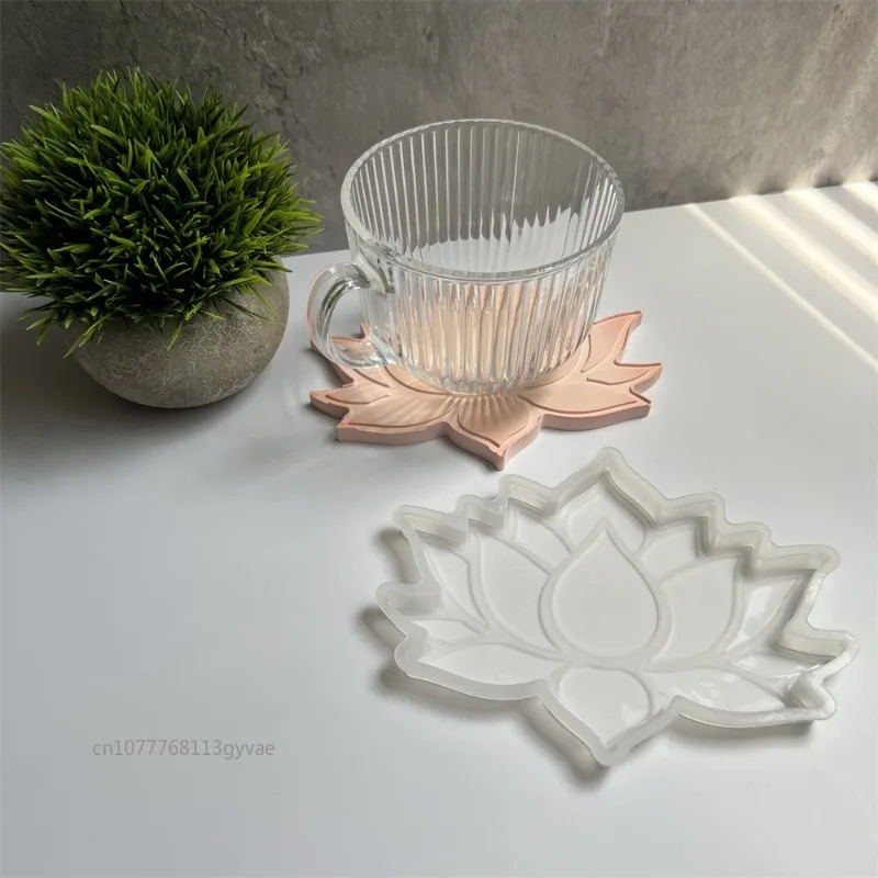 Lotus Coaster Silicone Molds DIY Cement Plaster Flower Tray Making Supplies Resin Mould Jewelry Storage Plate Cup Mat Home Decor