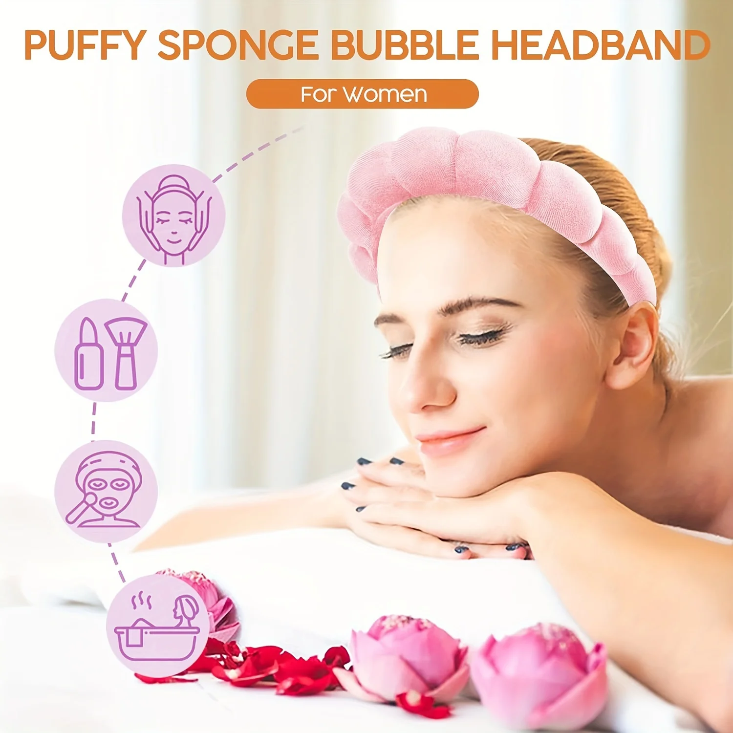 1pc Sweet Super Soft Spa Headband - Perfect for Skin Care, Face Washing, Makeup Removal, Shower Facial Care Tools