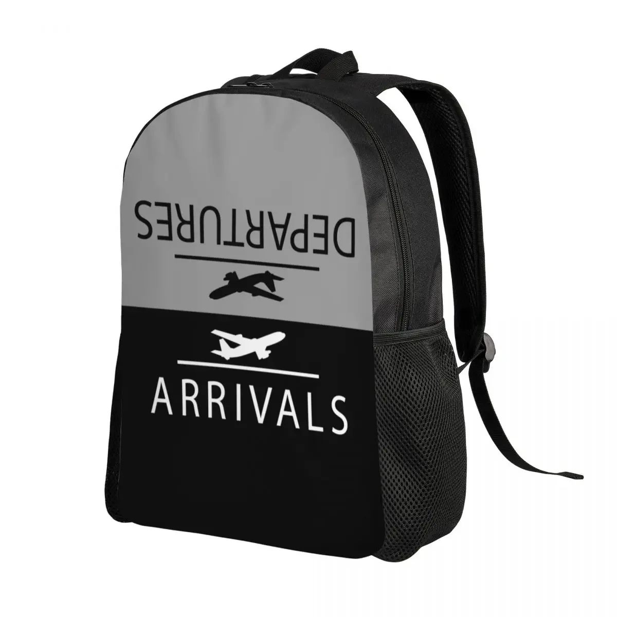 Custom Plane Arrivals And Departures Backpack School College Student Bookbag 15 Inch Laptop Aviation Airplane Aviator Pilot Bags