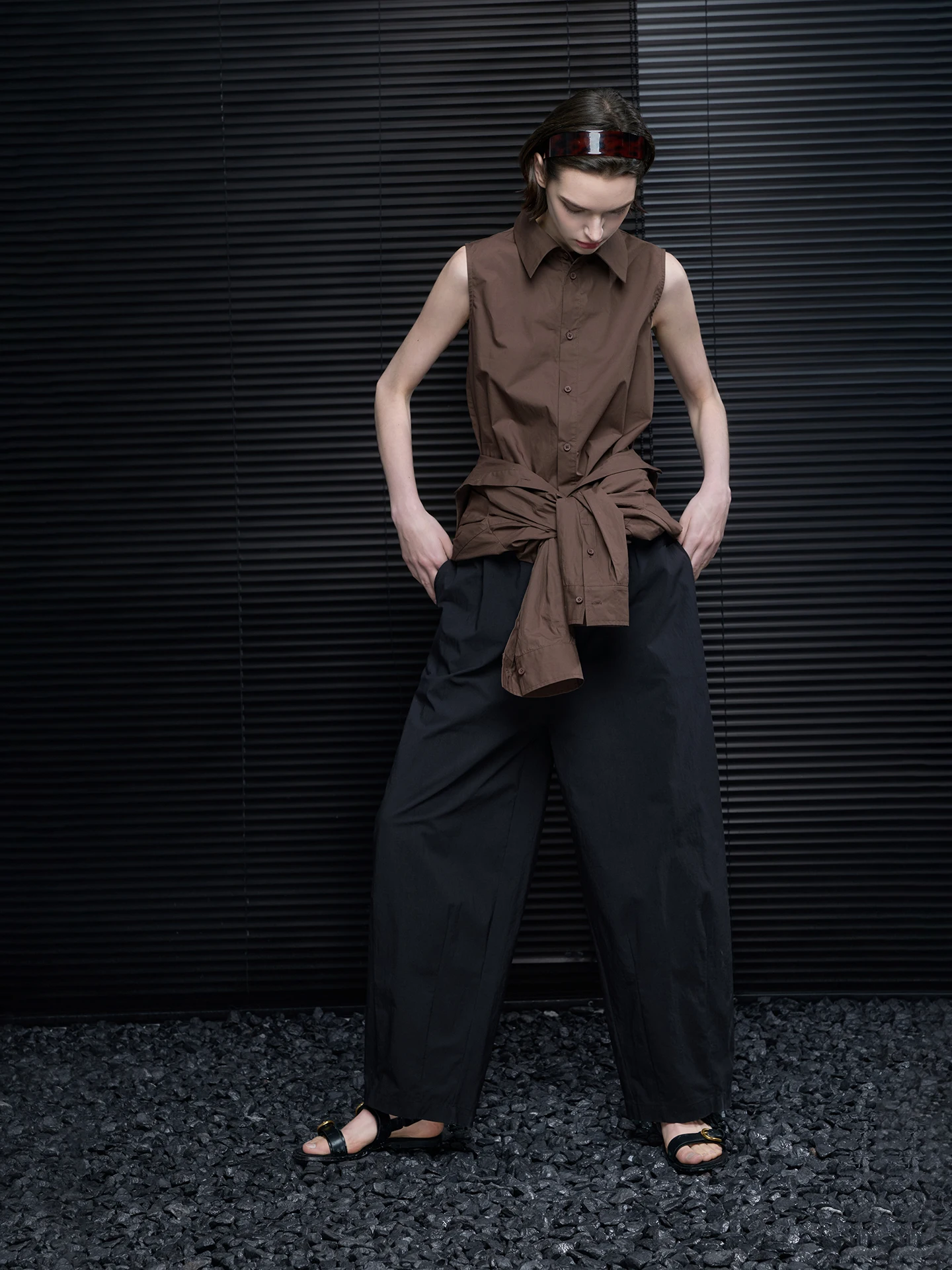 

Pure Cotton Loose Fit Shirt And Vest Two-Piece Set Women's Spring 2026 Lazy Style Casual Loose Long Sleeve Collared Top