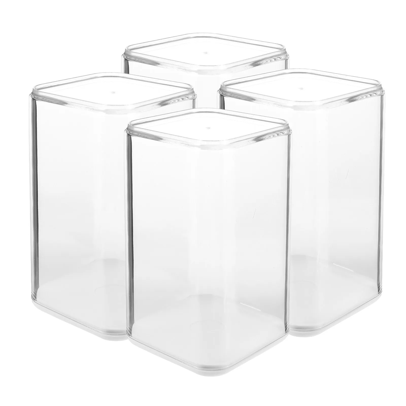 4 Stück transparente Actionfiguren-Vitrine, transparente stapelbare Aufbewahrungsbox, Organizer, staubdichter Schutz für die Sammlung